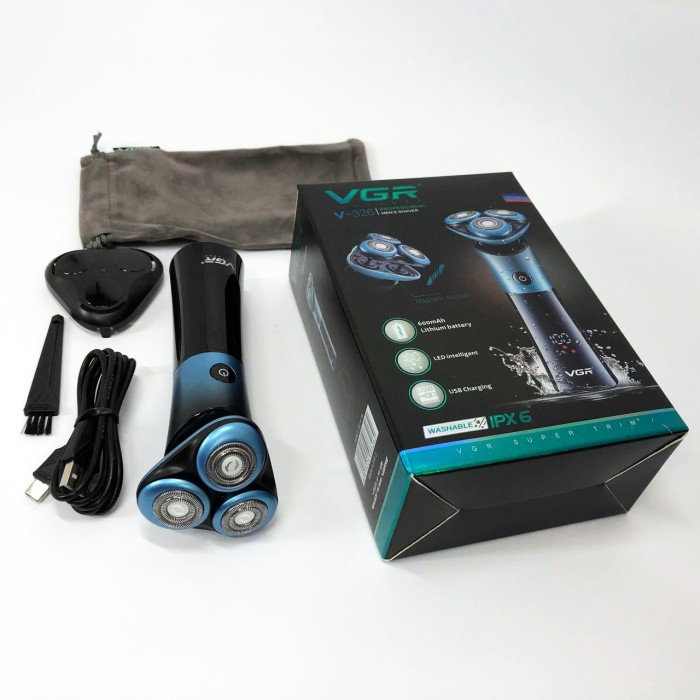 Портативна електробритва для бороди VGR V-326, Професійна бритва з акумулятором, Бритви електричні HY-87