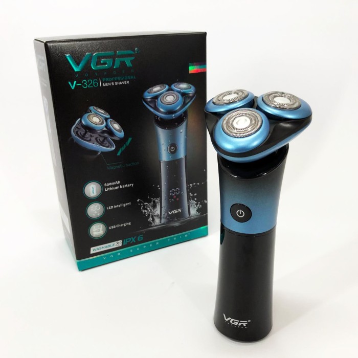 Портативна електробритва для бороди VGR V-326, Професійна бритва з акумулятором, Бритви електричні HY-87