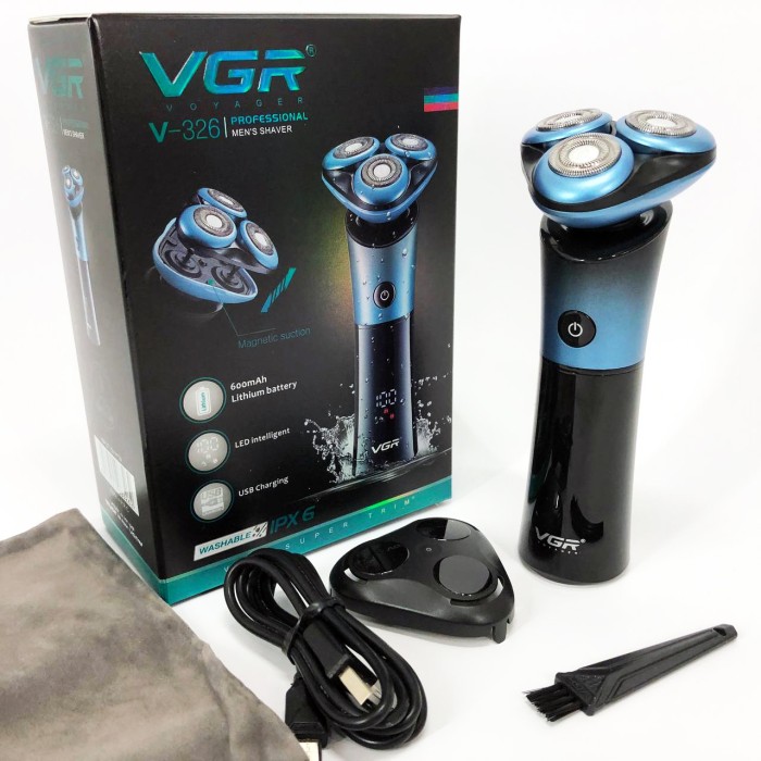 Портативна електробритва для бороди VGR V-326, Професійна бритва з акумулятором, Бритви електричні HY-87