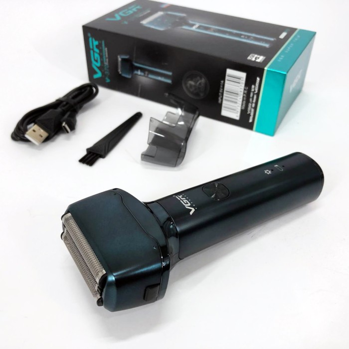 Чоловіча водонепроникна акумуляторна бритва VGR V-370, Бритва з вбудованим акумулятором ергономічна FE-88