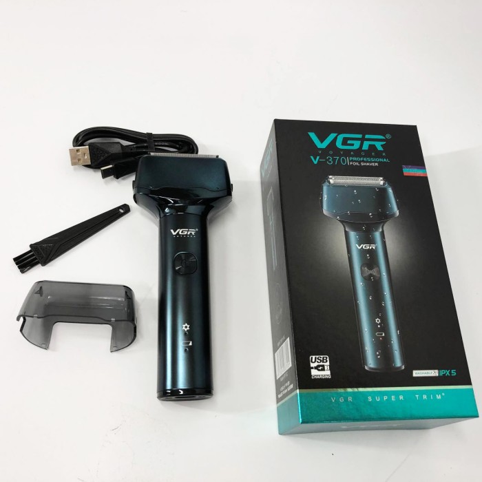 Чоловіча водонепроникна акумуляторна бритва VGR V-370, Бритва з вбудованим акумулятором ергономічна FE-88