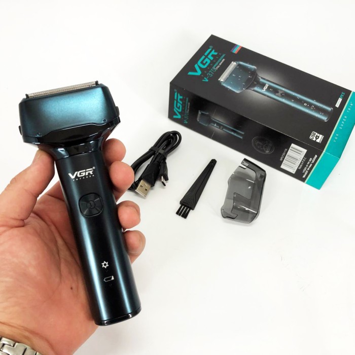 Чоловіча водонепроникна акумуляторна бритва VGR V-370, Бритва з вбудованим акумулятором ергономічна FE-88