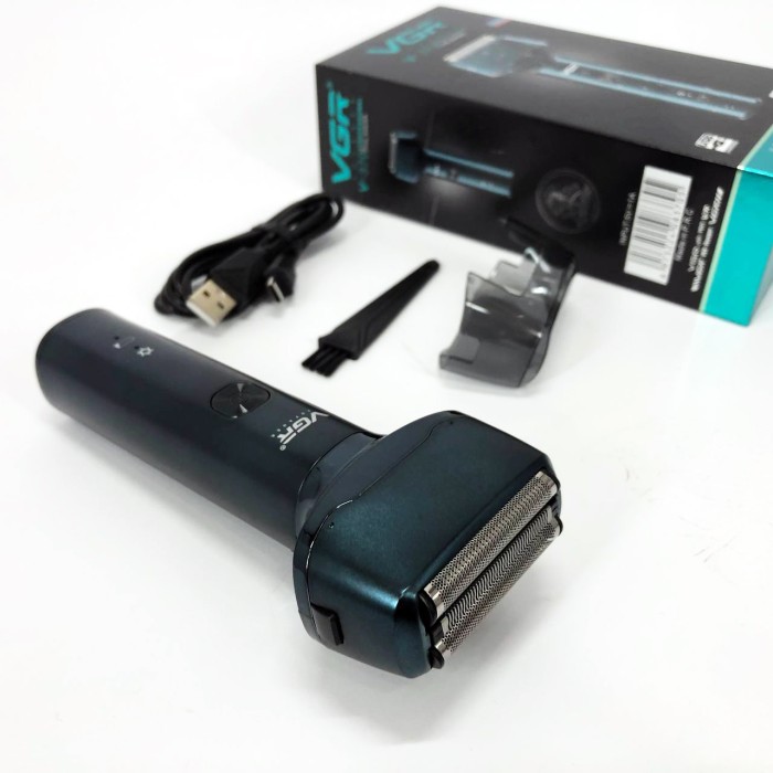 Чоловіча водонепроникна акумуляторна бритва VGR V-370, Бритва з вбудованим акумулятором ергономічна FE-88