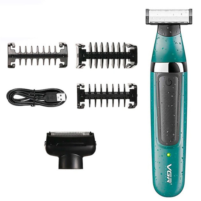 Акумуляторний прилад для видалення волосся VGR, Електричний тример для бороди і бакенбардів VF-89