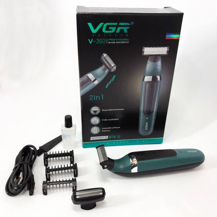 Акумуляторний прилад для видалення волосся VGR, Електричний тример для бороди і бакенбардів VF-89