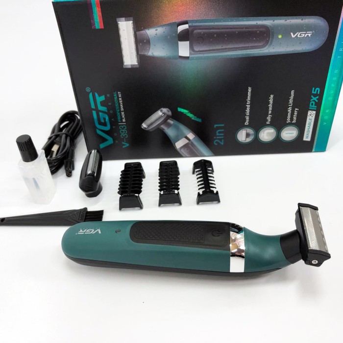 Акумуляторний прилад для видалення волосся VGR, Електричний тример для бороди і бакенбардів VF-89