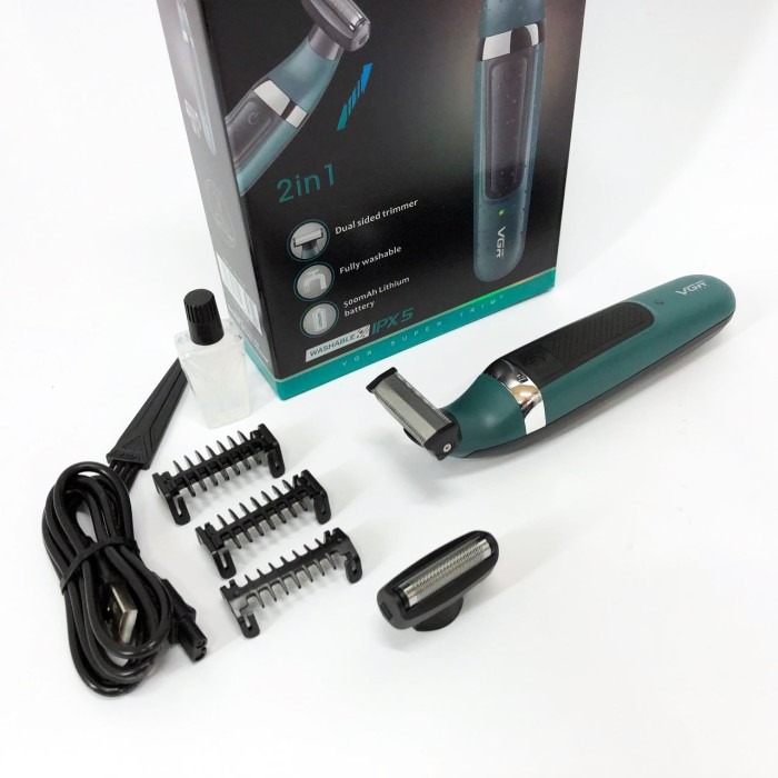 Акумуляторний прилад для видалення волосся VGR, Електричний тример для бороди і бакенбардів VF-89