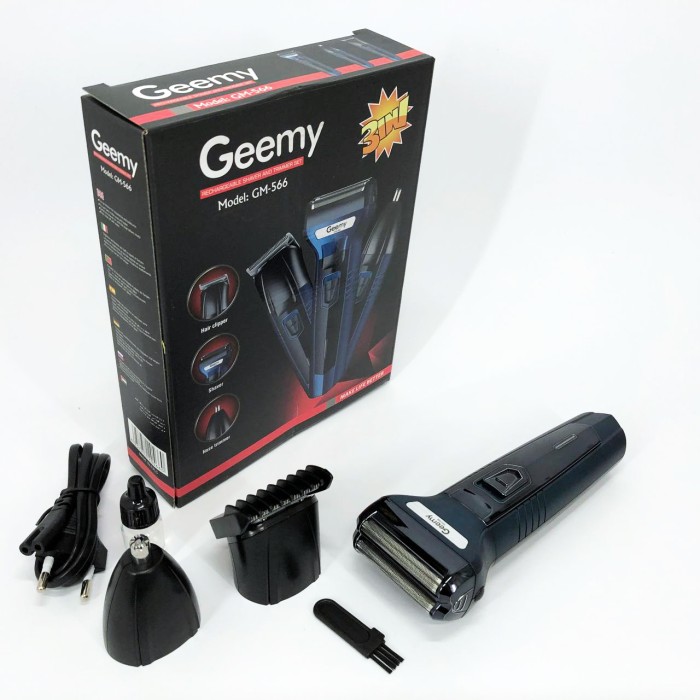Тример для стрижки волосся носа вух брів Gemei GM-566 3в1 машинка для видалення волосся на обличчі