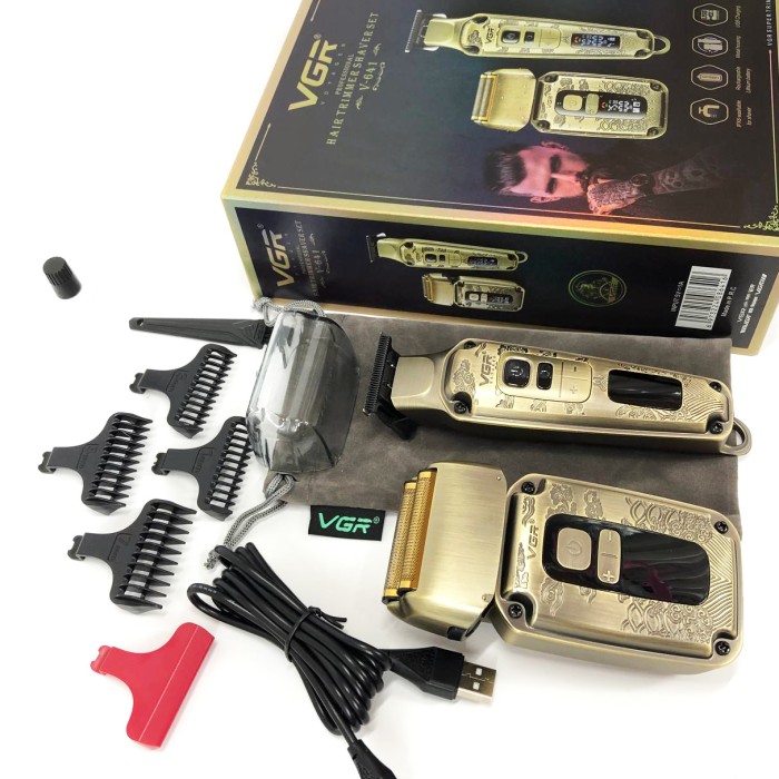 Набір для видалення волосся із зарядним пристроєм VGR, Машинка-тример 3 в 1 для стрижки волосся ZM-81