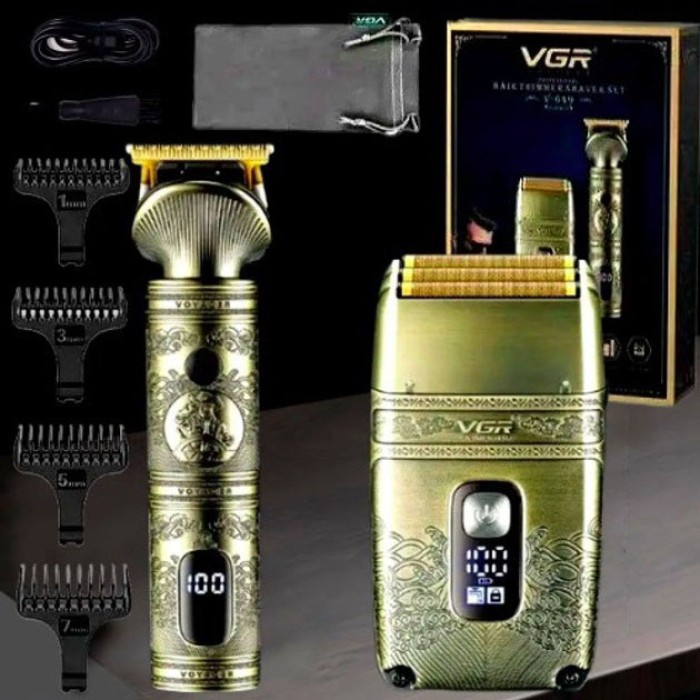Багатофункціональний триммер для стрижки волосся і бороди VGR V-649, Машинка чоловіча VI-208 для гоління