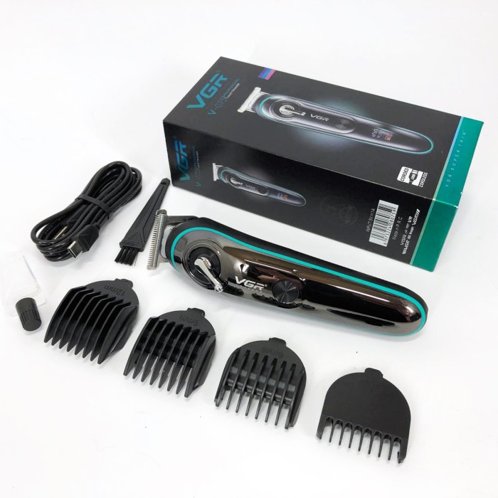 Машинка для стрижки акумуляторна з керамічними ножами VGR, Електромашинка для волосся MY-37