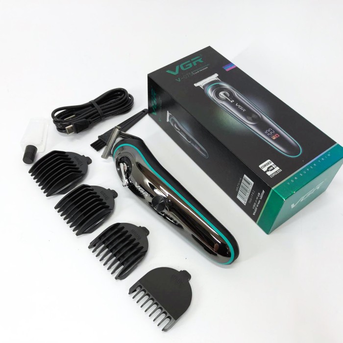 Машинка для стрижки акумуляторна з керамічними ножами VGR, Електромашинка для волосся MY-37