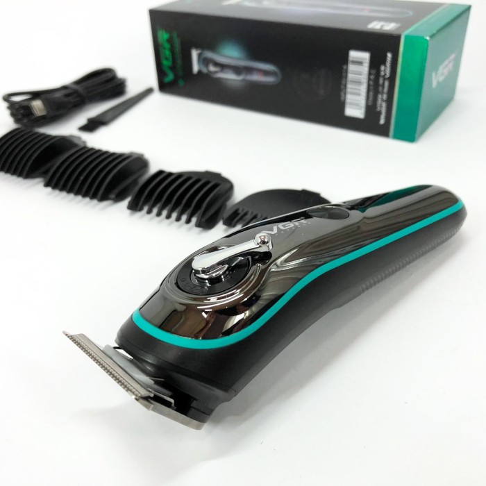 Машинка для стрижки акумуляторна з керамічними ножами VGR, Електромашинка для волосся MY-37