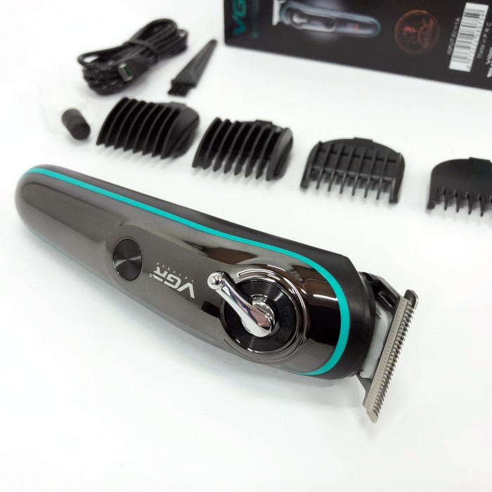 Машинка для стрижки акумуляторна з керамічними ножами VGR, Електромашинка для волосся MY-37