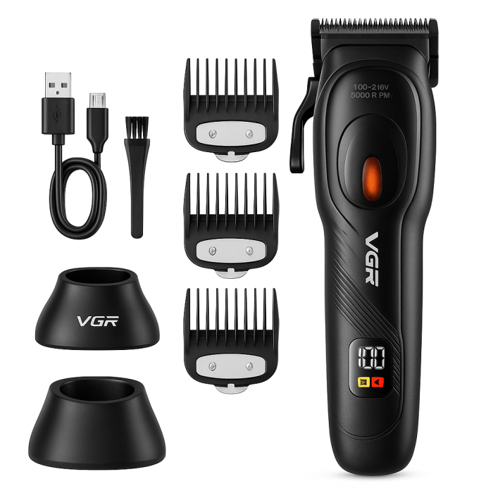 Бездротова акумуляторна машинка для стрижки волосся VGR, Класна машинка для стрижки волосся QY-42