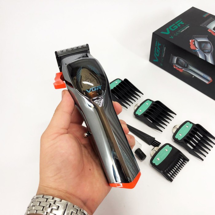 Тример з регульованою довжиною VGR V-647, Професійний бездротовий тример, Набір машинок для стрижки HB-50