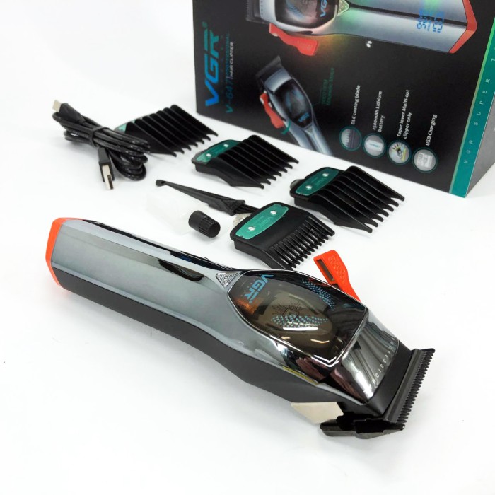 Тример з регульованою довжиною VGR V-647, Професійний бездротовий тример, Набір машинок для стрижки HB-50