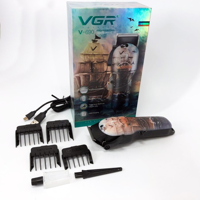 Малошумна машинка для стрижки волосся VGR V-690, Професійний бездротовий тример, Тример бездротовий XL-63