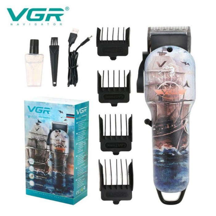 Малошумна машинка для стрижки волосся VGR V-690, Професійний бездротовий тример, Тример бездротовий XL-63