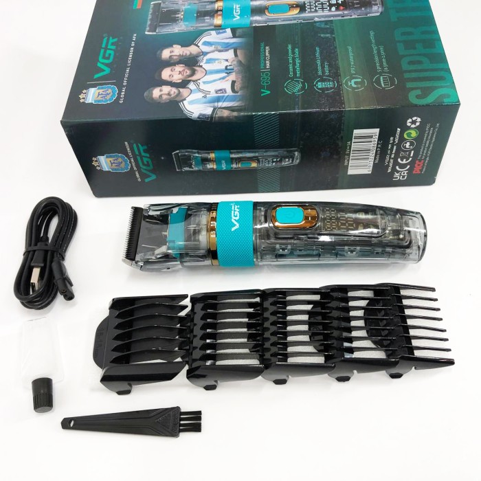 Машинка для стрижки волосся з регульованою насадкою VGR V-695, Електронна машинка для стрижки YM-62