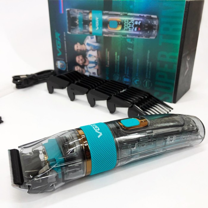 Машинка для стрижки волосся з регульованою насадкою VGR V-695, Електронна машинка для стрижки YM-62