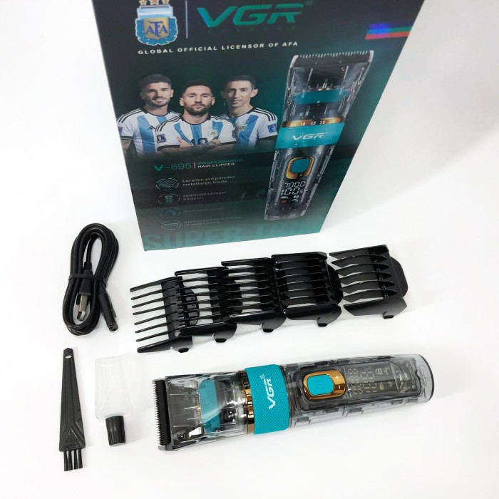 Машинка для стрижки волосся з регульованою насадкою VGR V-695, Електронна машинка для стрижки YM-62