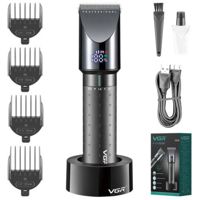 Машинка волосся міцна VGR, Електробритва для голови, Стильна машинка для стрижки, Тример бездротовий WI-83