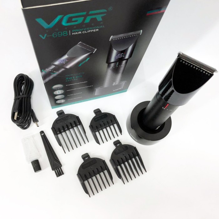 Перукарська машинка для бороди бездротова VGR V-698, Тример для бороди універсальна KU-990 з насадками