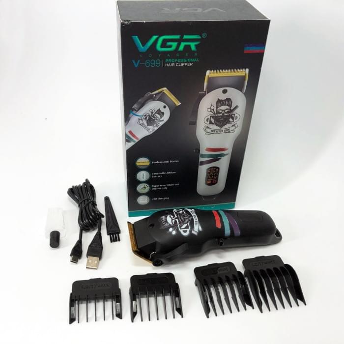 Тример для стрижки бороди акумуляторний VGR V-699, Машинка окантувальна професійна UH-148 для бороди