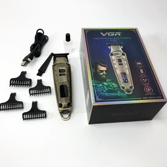 Електрична машинка для стрижки потужна VGR, Тример для скронь, Професійний тример з насадками UY-34