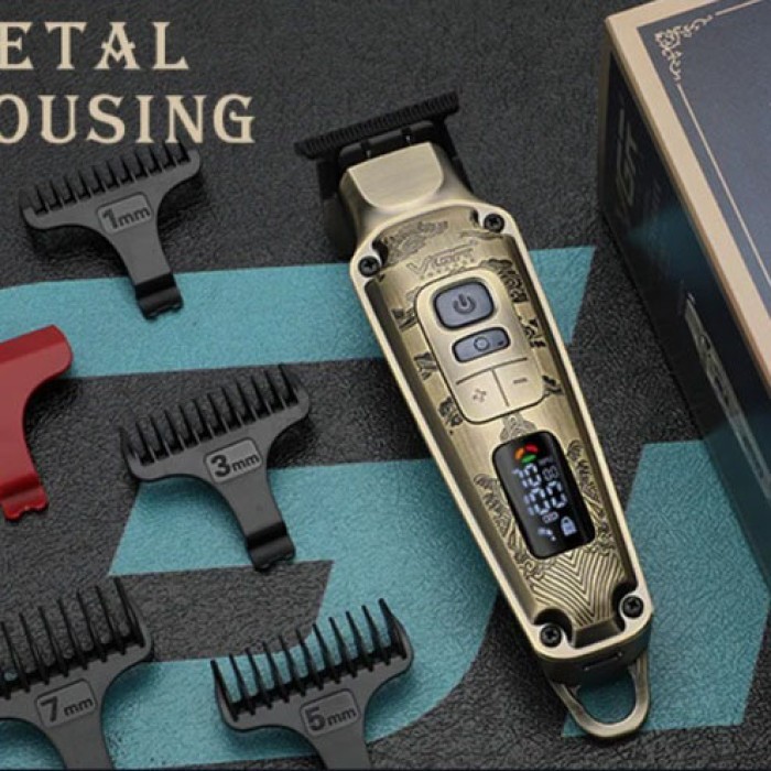 Електрична машинка для стрижки потужна VGR, Тример для скронь, Професійний тример з насадками UY-34