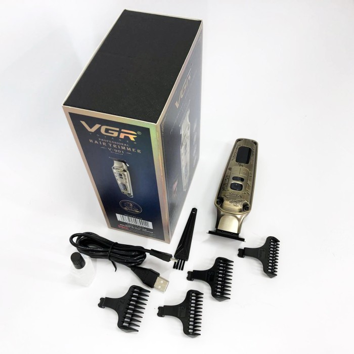 Електрична машинка для стрижки потужна VGR, Тример для скронь, Професійний тример з насадками UY-34