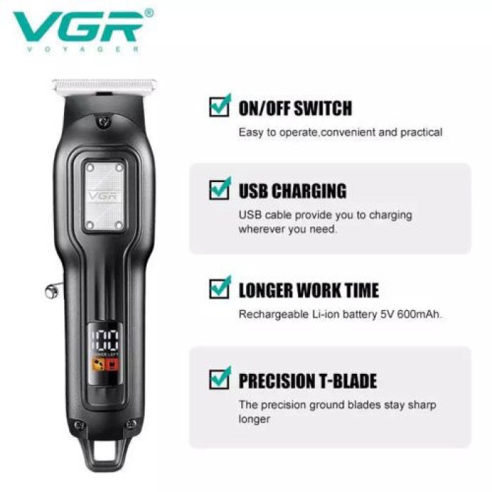 Тример для скронь VGR, Професійна бритва-машинка для стрижки волосся Домашні машинки стрижки KB-56