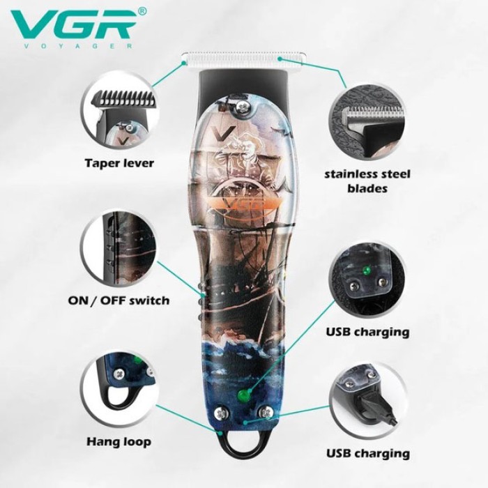 Тример для скронь VGR V-953, Домашні машинки для стрижки машинка для EJ-192 стрижки, професійна