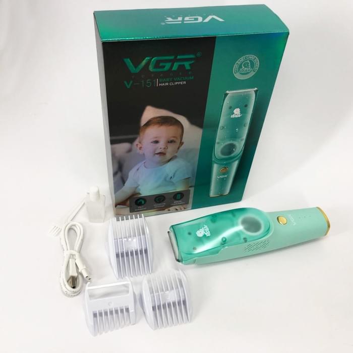 Машинка з витяжкою для стрижки дітей та немовлят VGR V-151 Baby зі KF-856 змінними насадками