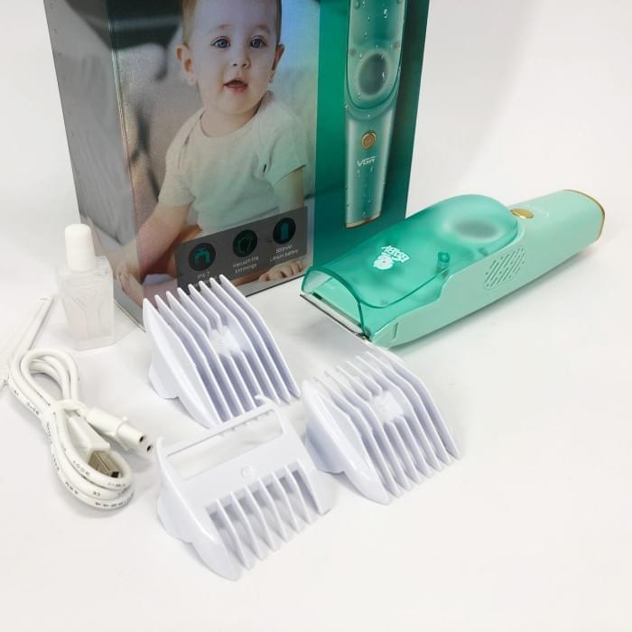 Машинка з витяжкою для стрижки дітей та немовлят VGR V-151 Baby зі KF-856 змінними насадками