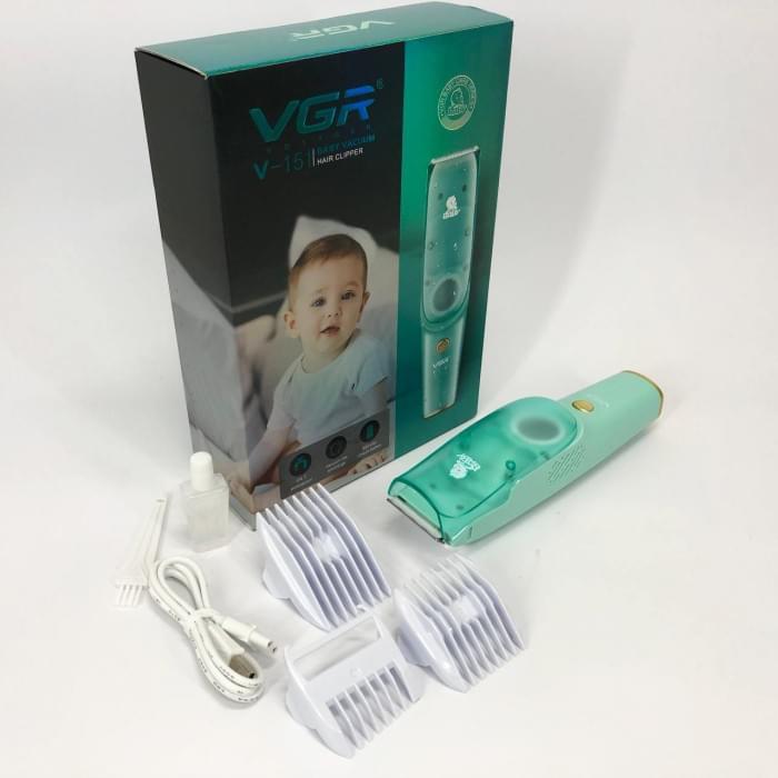 Машинка з витяжкою для стрижки дітей та немовлят VGR V-151 Baby зі KF-856 змінними насадками