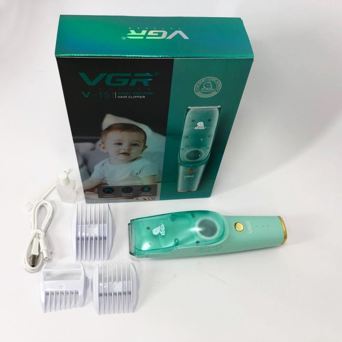 Машинка з витяжкою для стрижки дітей та немовлят VGR V-151 Baby зі змінними насадками TZ-91