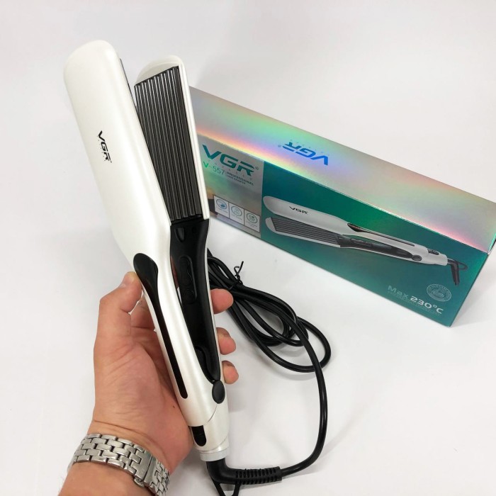 Праска для волосся з індикатором нагріву, Плойка праска гофре випрямляч, Щипці для волосся QE-59