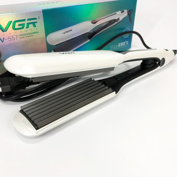 Праска для волосся з індикатором нагріву, Плойка праска гофре випрямляч, Щипці для волосся QE-59