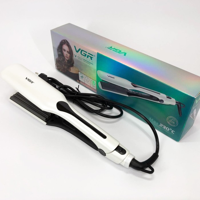 Праска для волосся з індикатором нагріву, Плойка праска гофре випрямляч, Щипці для волосся QE-59