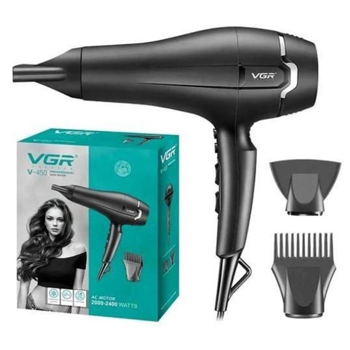 Потужний фен для сушіння та укладання волосся, Електрофен з насадками, Потужний універсальний фен WT-55