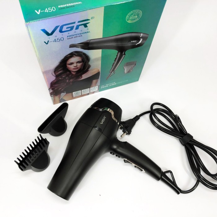 Потужний фен для сушіння та укладання волосся, Електрофен з насадками, Потужний універсальний фен WT-55