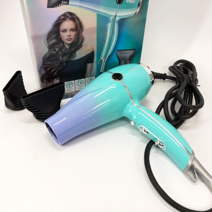 Електричний фен для волосся з дифузором VGR, Фен для волосся з насадками універсальний LK-30