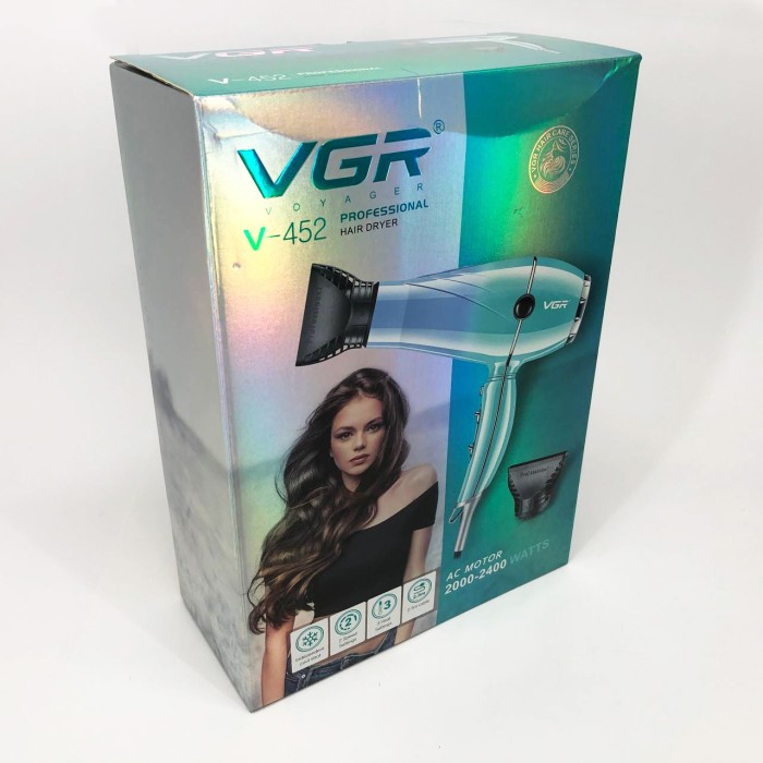 Потужний електричний фен VGR V-452 2400 Вт, Гарний фен для волосся, Фен потужний, BU-782 Професійний фен