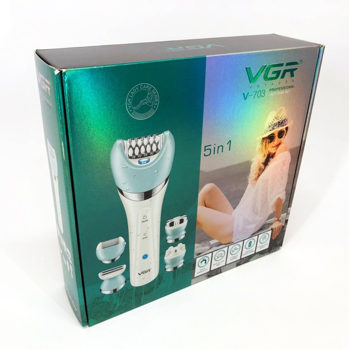 Шліфувальна терка для ніг VGR, Епілятор-депілятор для видалення волосся, Депілятор електричний VU-75