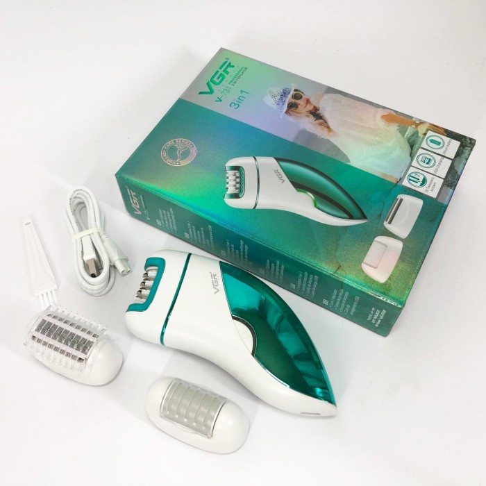 Жіночий портативний епілятор для депіляції, Жіночий епілятор зі змінними насадками WE-79