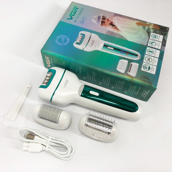 Електропилка для педикюру VGR, Тример для дівчат жінок дівчаток Епілятор з насадками чутливих зон EI-24