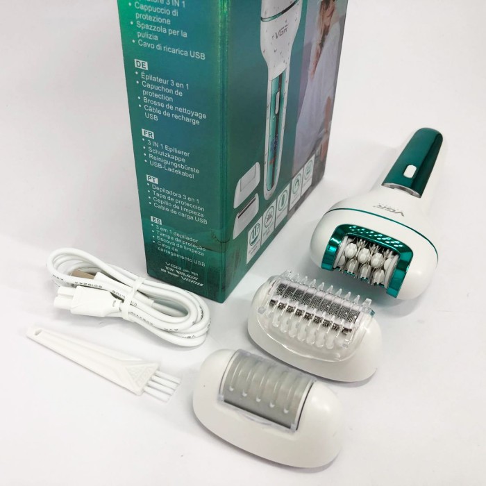 Електропилка для педикюру VGR, Тример для дівчат жінок дівчаток Епілятор з насадками чутливих зон EI-24