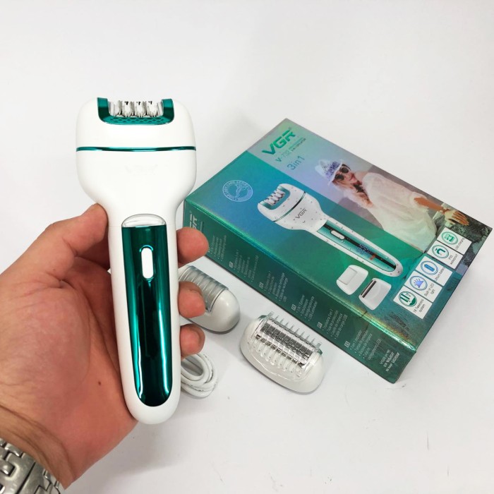 Електропилка для педикюру VGR, Тример для дівчат жінок дівчаток Епілятор з насадками чутливих зон EI-24